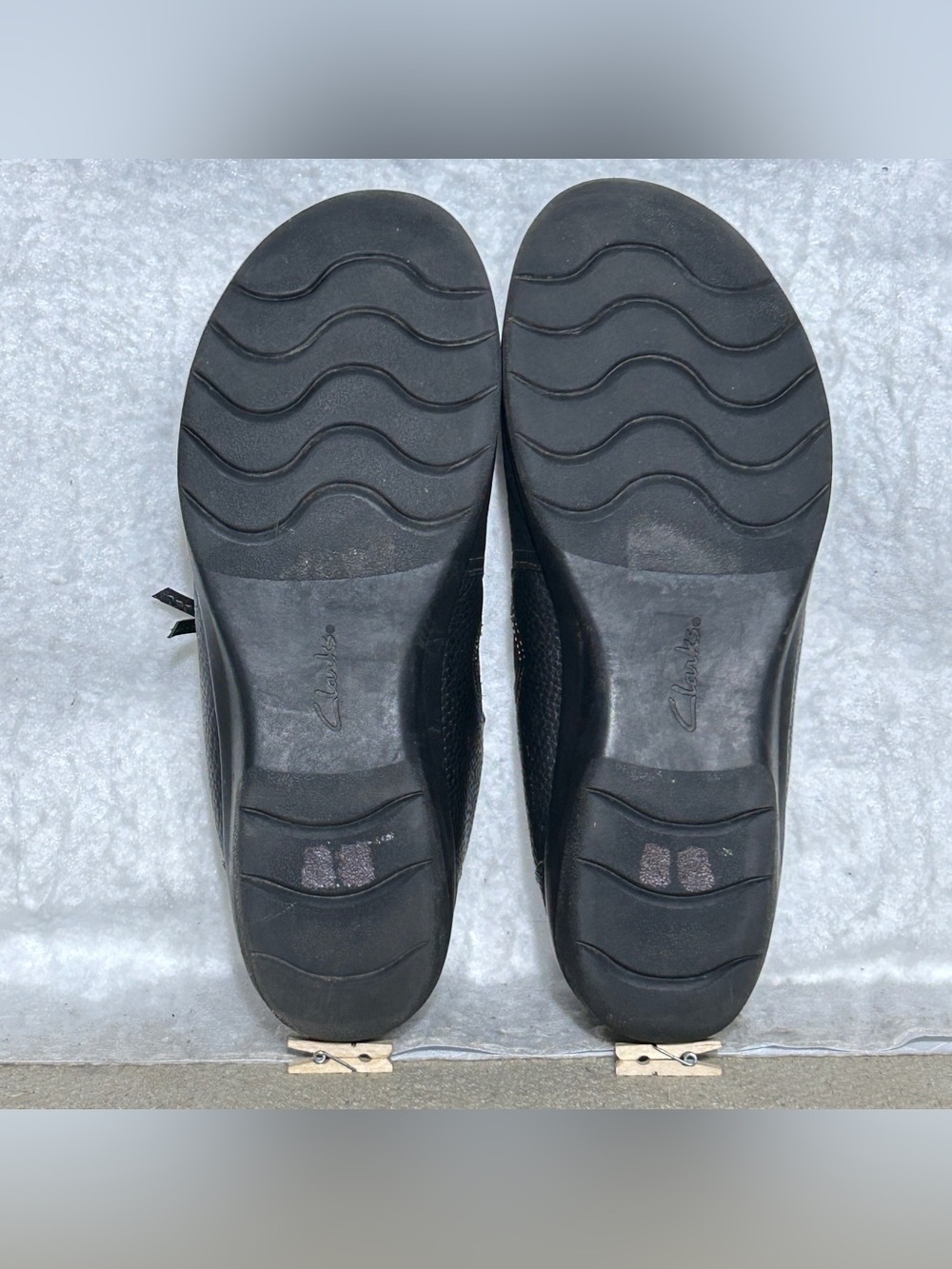 Clarks Womens Black Leather Cheyn Madi Casual Slip On Flats Loafers Shoes SZ 8W - Picture 8 of 11